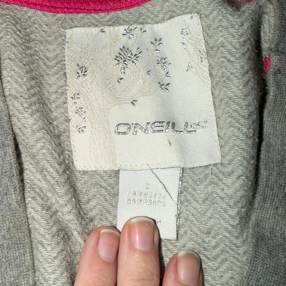 O’Neill Women’s Gray Patterned Button-Up Hoodie Jacket – Size Small - Picture 2 of 4